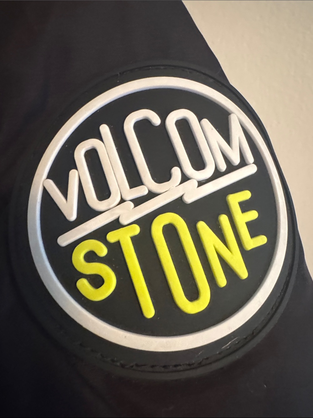 Volcom Black Quilted Jacket with Lime Logo - Picture 3 of 5